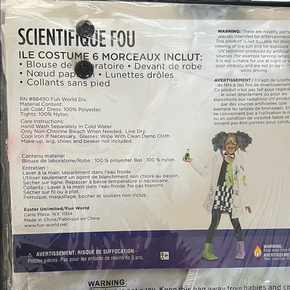 Kids Costume - Mad Scientist - BRAND NEW - Picture 2 of 7